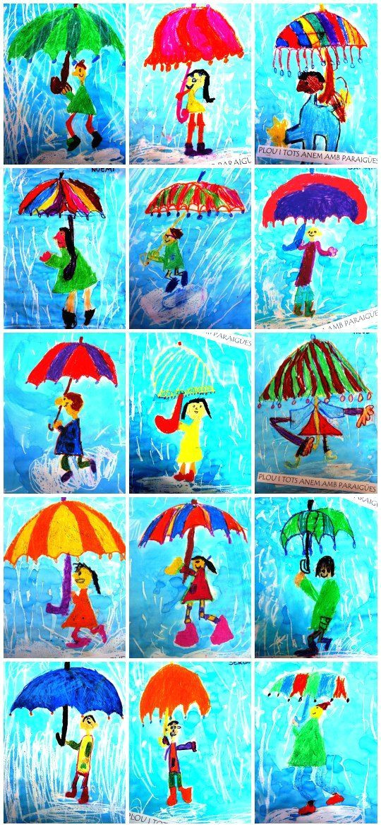 Easy Drawing Rainy Season Umbrella and Rain Storm Directed Drawing Adorable Directed