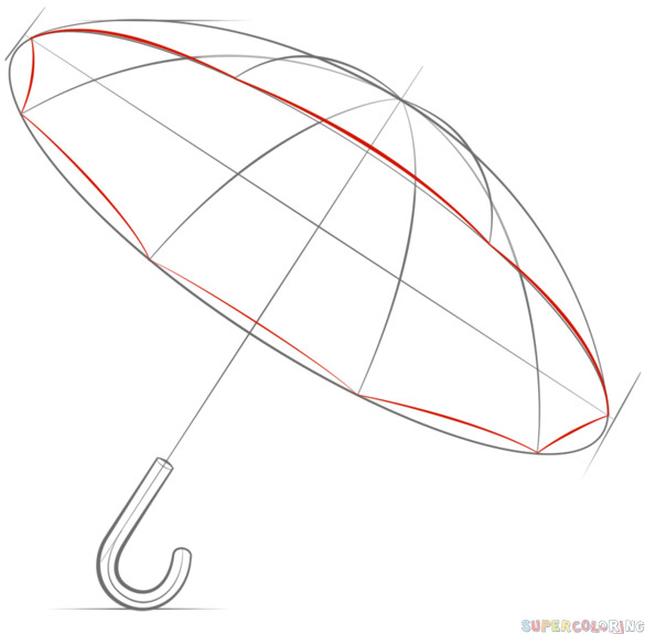 Easy Drawing Umbrella How to Draw An Umbrella Step by Step Drawing Tutorials for Kids and
