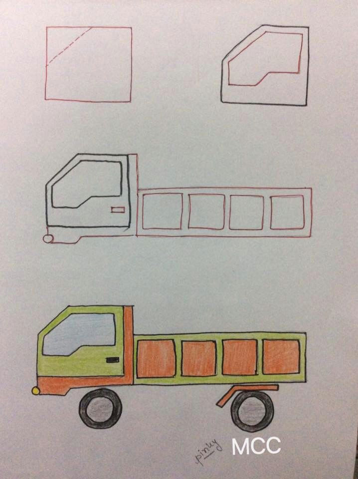 Easy Drawing Using Alphabets Easy Truck Easy to Draw for Kids Using Letters and Numbers Easy