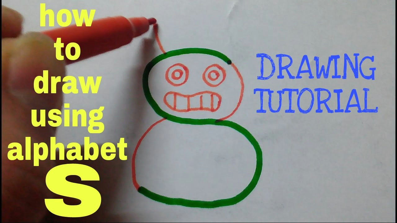 Easy Drawing Using Alphabets How to Draw Using Alphabet S Drawing Using Alphabets Drawing