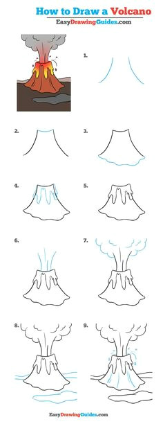 Easy Drawing Volcano 632 Best Simple Lines Images Step by Step Drawing Simple Drawings