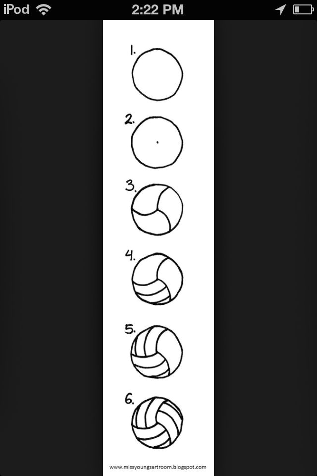 Easy Drawing Volleyball How to Draw A Volleyball Art Volleyball Volleyball Team