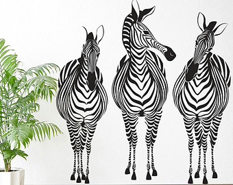 Easy Drawing Zebra Head Zebra Wall Decal Etsy