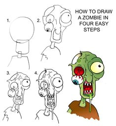 Easy Drawing Zombie 109 Best Face S Images Eyes Paintings Cartoon Eyes