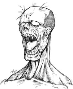 Easy Drawing Zombie Zombie Drawings In Pencil Robot Zombie by Ayillustrations