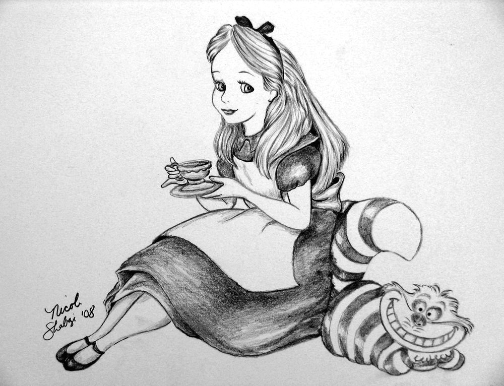 Easy Drawings Alice In Wonderland Alice In Wonderland Drawing Cat Alice Pinterest Alice