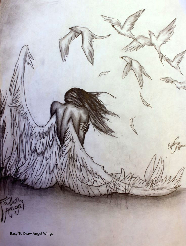 Easy Drawings Angels Easy to Draw Angel Wings Pencil Drawings Of Angels and Demons Google