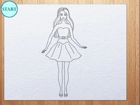 Easy Drawings Barbie How to Draw Barbie Kids Art Hub Draw Drawing Lessons Art
