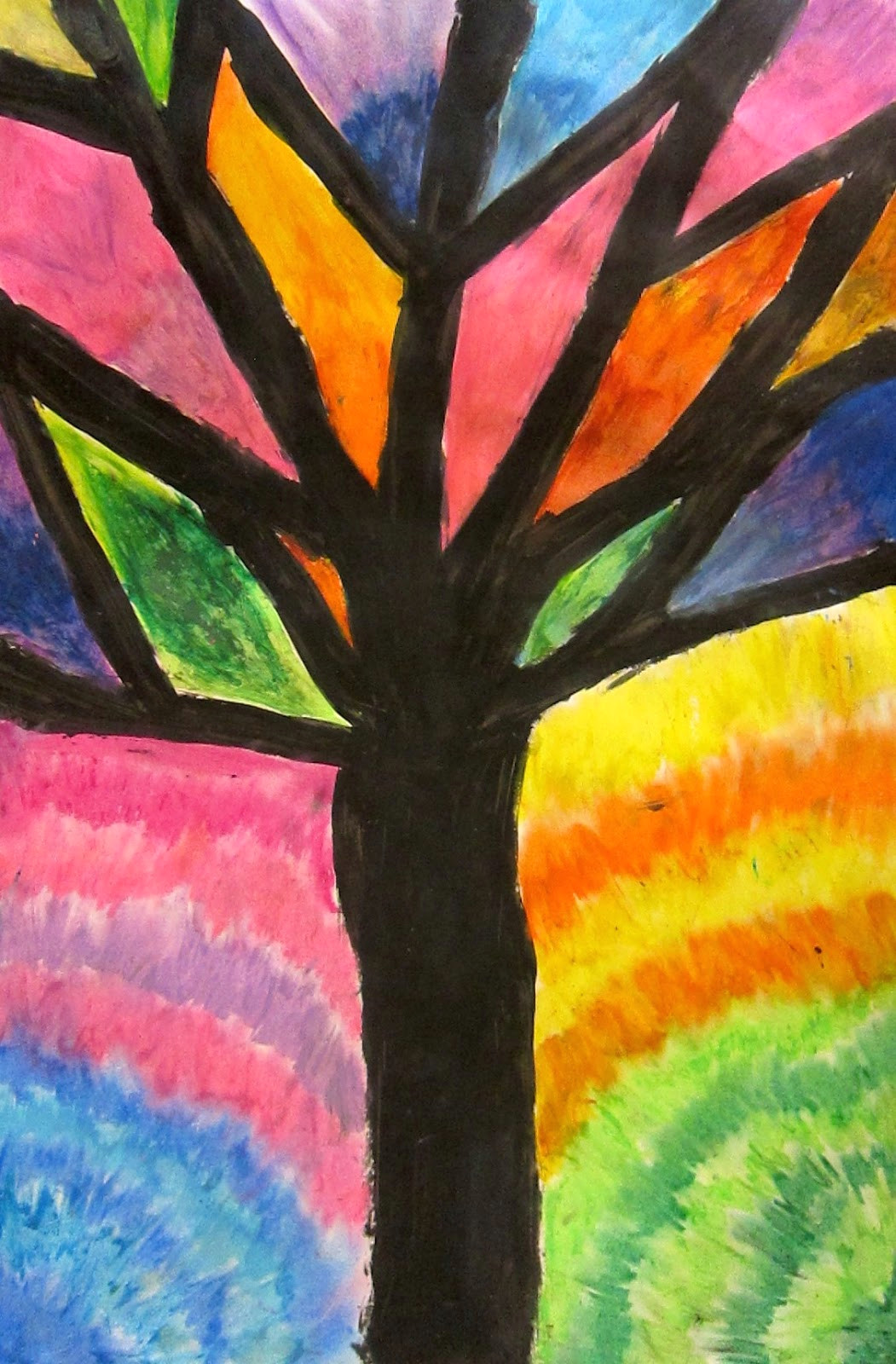 Easy Drawings by Oil Pastels Art is Basic Art Teacher Blog Abstract Oil Pastel Trees 4th 5th
