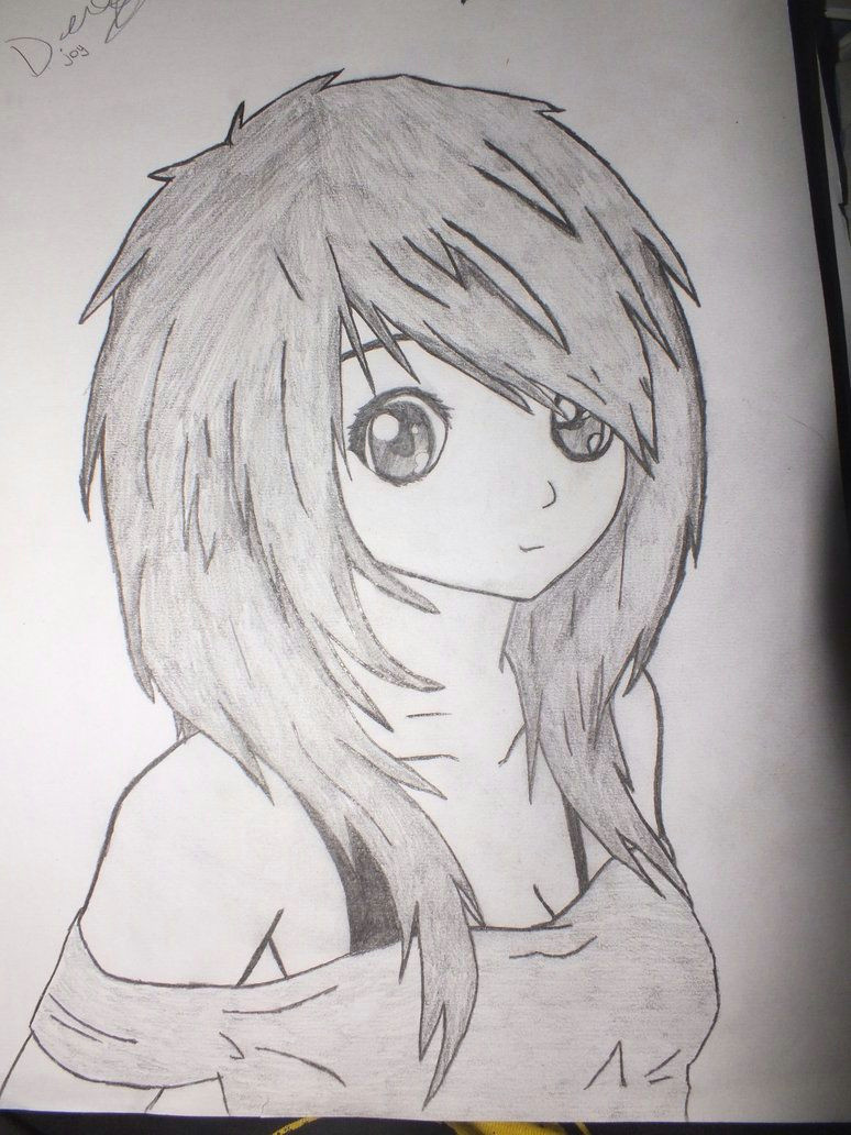 Easy Drawings Depression Anime Girl