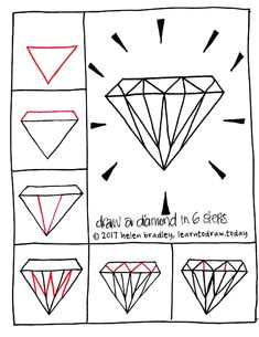 Easy Drawings Diamond 128 Best Kawaii and Doodles Drawings Step by Step Images Doodle
