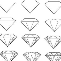 Easy Drawings Diamond How to Draw A Diamond Printable Step by Step Drawing Sheet