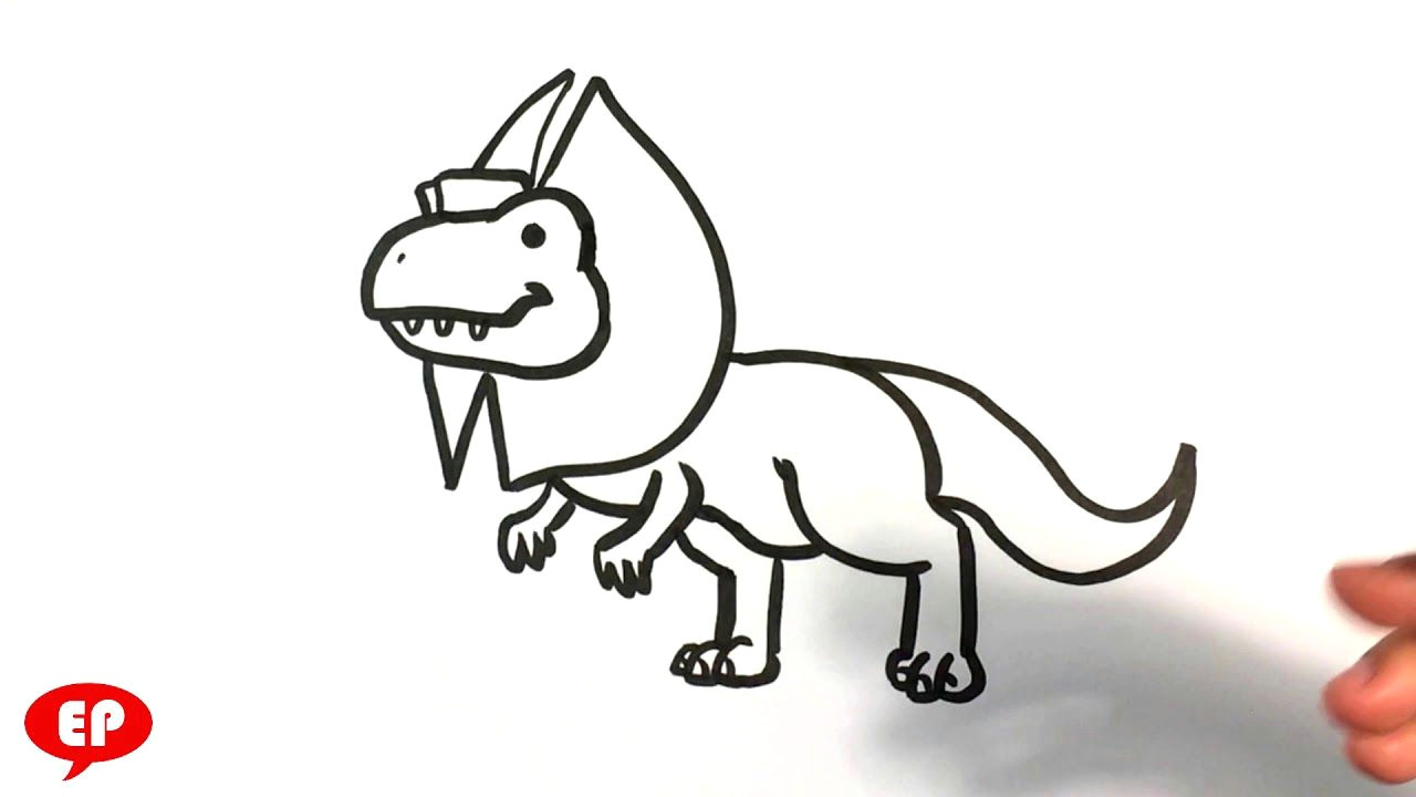 Easy Drawings Dinosaurs How to Draw A Cute Dinosaur Dilophosaurus Easy Pictures to Draw