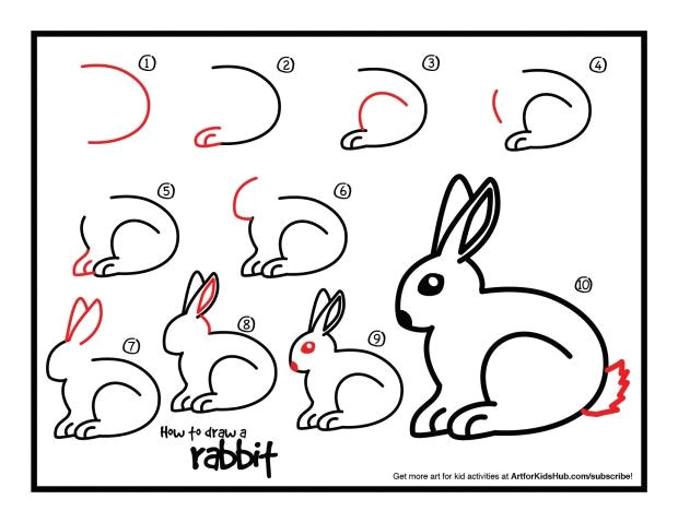 Easy Drawings for 5th Graders How to Draw A Rabbit Art for Kids Hub Art Lessons Drawings
