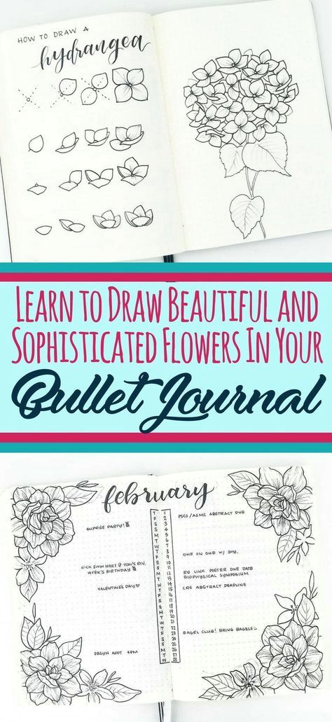 Easy Drawings for Journals How to Draw Perfect Flower Doodles for Bullet Journal Spreads