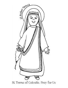 Easy Drawings for Mom 31 Best Dessin Mother Teresa Images Mother Teresa Catholic Kids