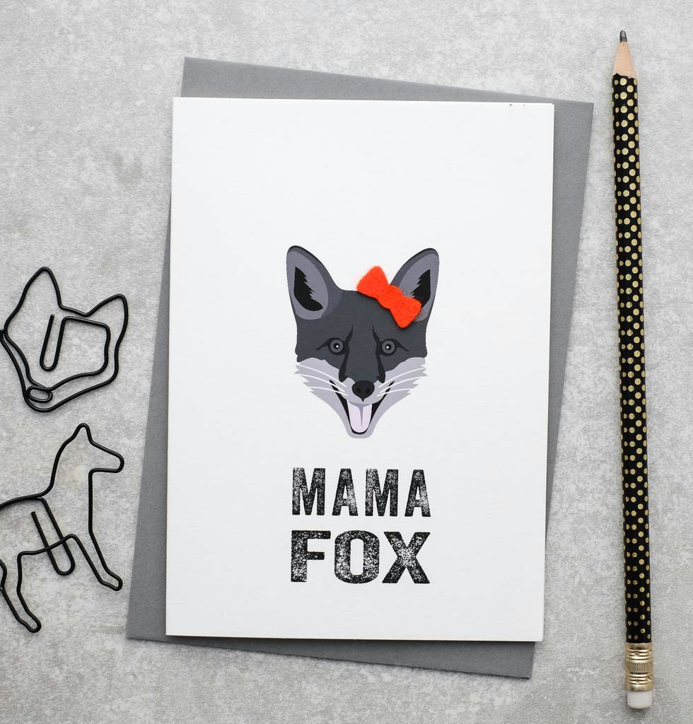 Easy Drawings for Mother S Day Mama Fox Mother S Day Card with Felt Bow by Hello Geronimo