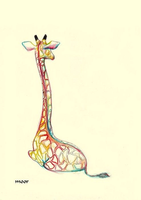 Easy Drawings Giraffe Giraffe S Back 5x7print Tattoos Pinterest Art Tattoos and