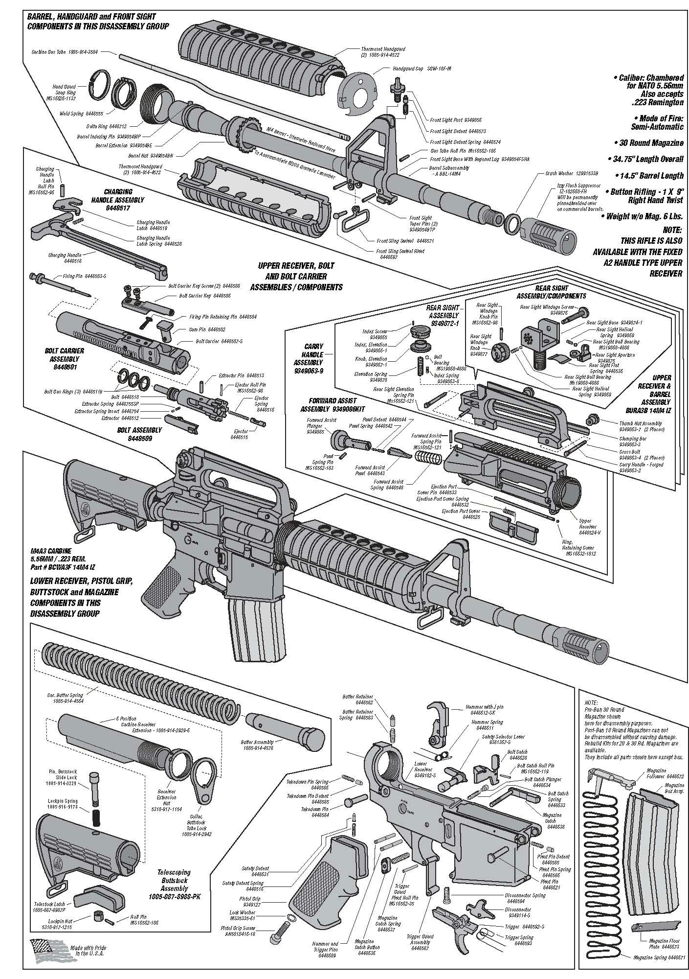 Easy Drawings Gun Ar Schematic Technical Drawings Cutaways Guns Firearms Weapons