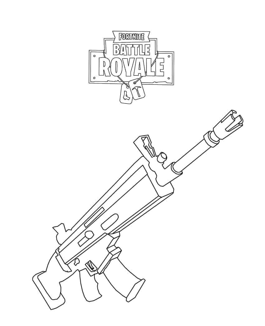 Easy Drawings Guns fortnite Rifle Scar Coloring Page fortnite Party In 2019