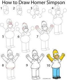 Easy Drawings Homer Simpson 793 Best How to Draw Cartoon and Comics Characters Images In 2019
