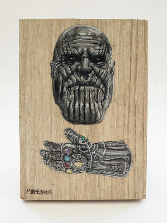 Easy Drawings Hulk Thanos B W Portrait Etsy