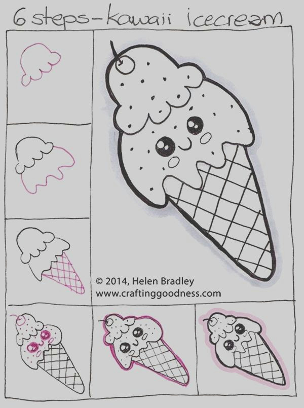 Easy Drawings Ice Cream 40 Easy Step by Step Art Drawings to Practice Draw Food Drinks