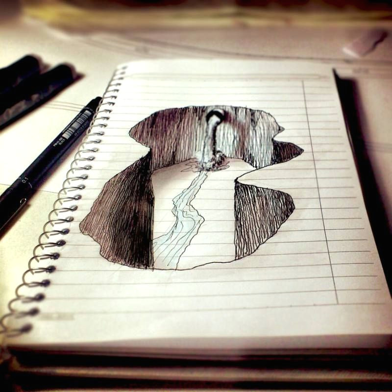 Easy Drawings Illusion Amazing Notebook Doodle Art the Creative Post Amazing Drawings
