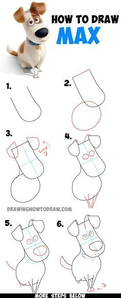 Easy Drawings In Steps How to Draw Max From the Secret Life Of Pets Easy Step by Step