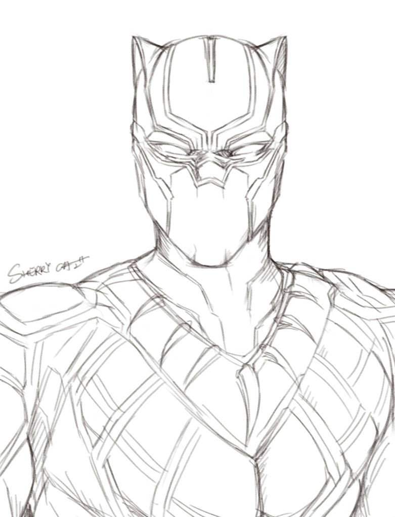Easy Drawings Iron Man Black Panther by Sherrycai Phantha Black Panther Black Panther