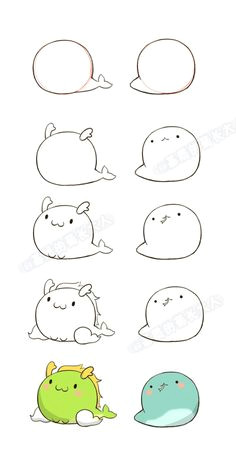 Easy Drawings Kawaii Animals Cute Chibi Animals