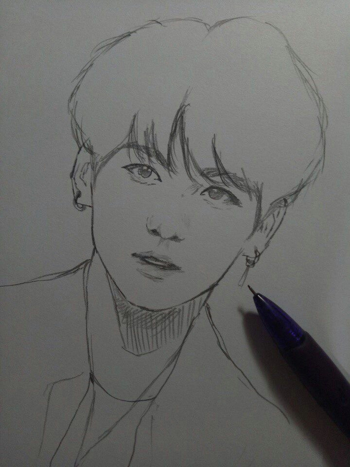 Easy Drawings Kpop Pin Od Ayee Itzz Brey Brey Na B T S Bts Drawings Bts I Bts Jungkook