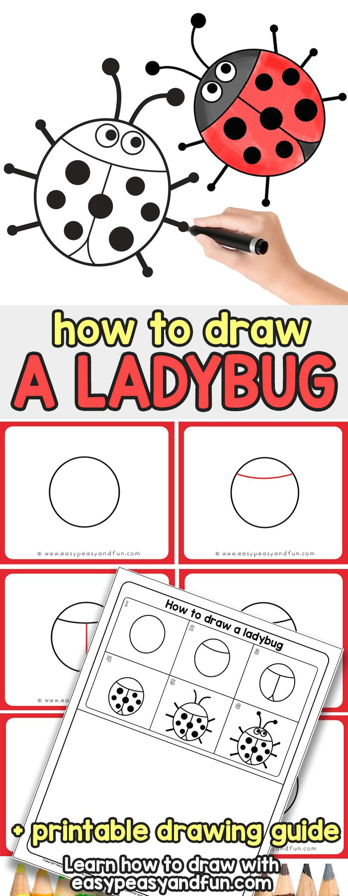 Easy Drawings Ladybug How to Draw A Ladybug Easy Peasy and Fun Pinterest Drawings