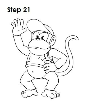 Easy Drawings Mario How to Draw Diddy Kong Mark In 2019 Pinterest Drawings