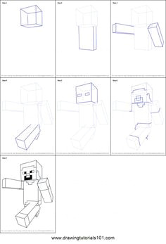 Easy Drawings Minecraft How Draw Minecraft Drawings Minecraft Pinterest Minecraft