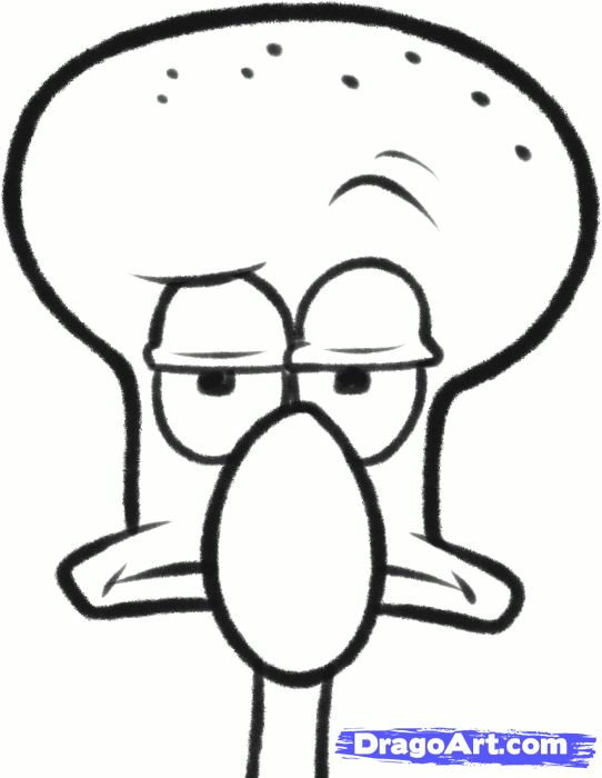 Easy Drawings Monkey Squidward How to Draw Squidward Easy Step 5 Party Ideas