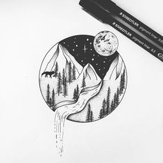 Easy Drawings Moon Drawing Ideas Moon Doodle Easy Drawing Cool Black Drawing
