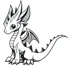 Easy Drawings Of Cute Dragons Cute Little Dragon Drawing Dragon Dragon Art Drawings