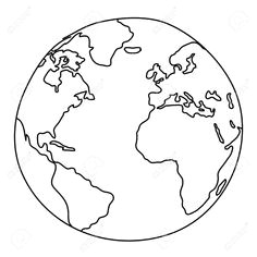 Easy Drawings Of Earth Black and White Drawing Of A Cartoon Earth Art Drawings Earth