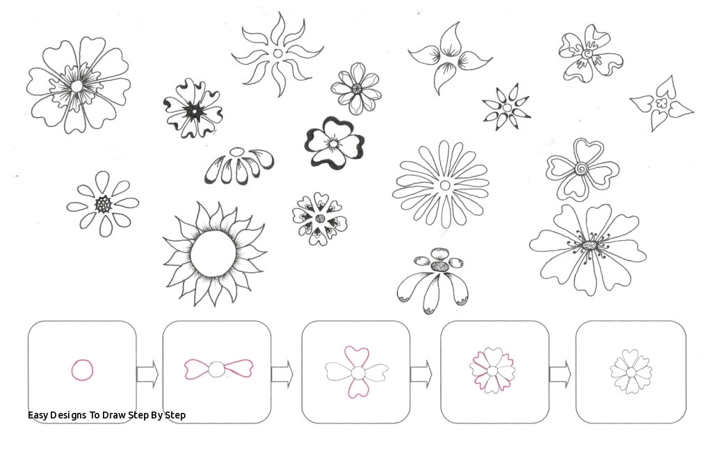 Easy Drawings Of Flowers In Pencil Step by Step Easy Designs to Draw Step by Step How to Draw Flowers Step by Step