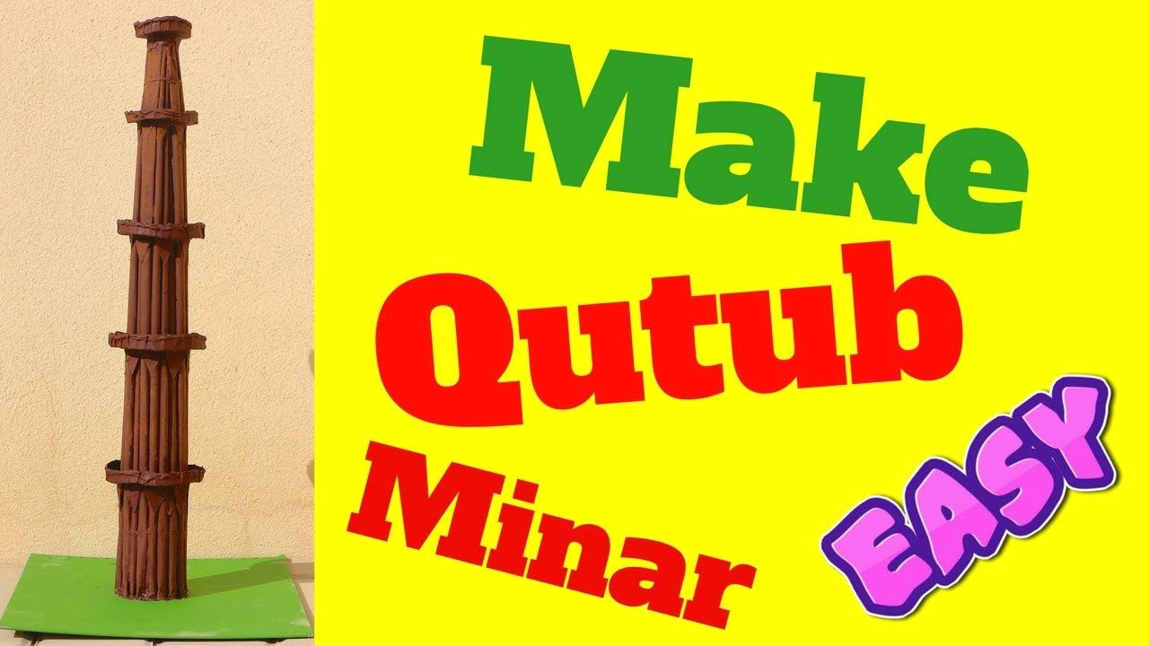 Easy Drawings Of Qutub Minar How to Make Qutub Minar Model Step by Step Easy by Paper and