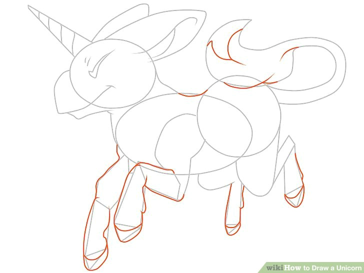 Easy Drawings Of Unicorns Step by Step 3 Ways to Draw A Unicorn Wikihow