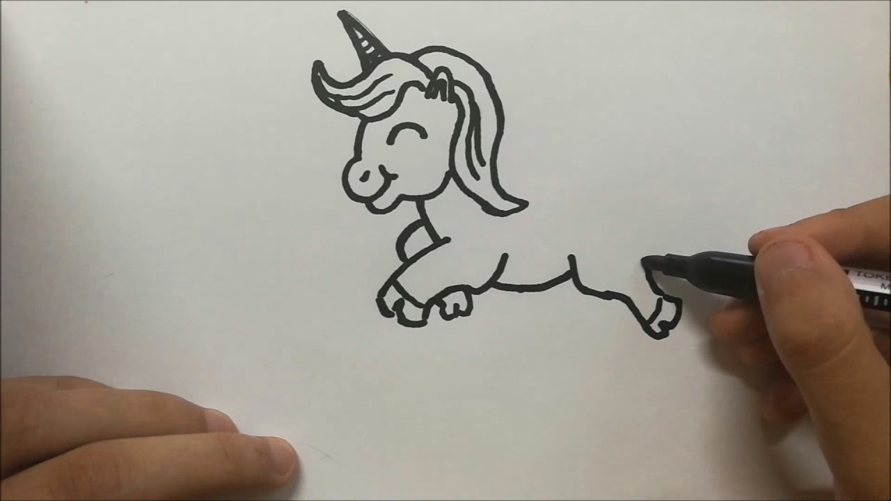 Easy Drawings Of Unicorns Step by Step Kako Nacrtati Jednoroga Za 3 Minuta How to Draw A Cute Unicorn Easy
