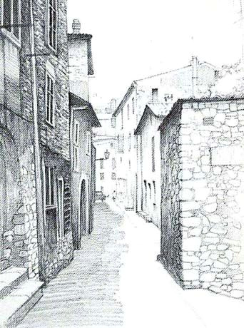 Easy Drawings Of Village Example Of One Point Perspective Drawing On A Street Image