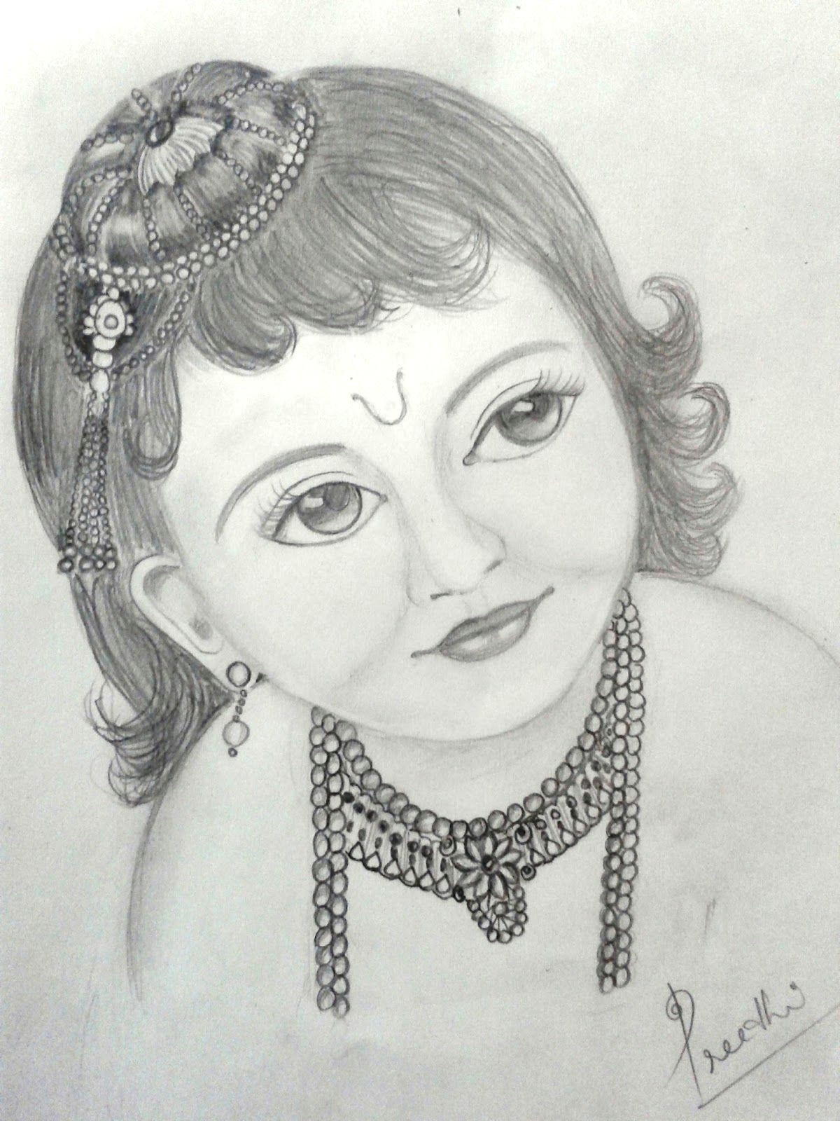 Easy Drawings Of Virat Kohli Easy Pencil Drawings Of Faces A Pencil Sketch Of Little Krishna