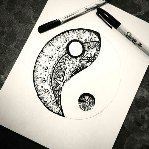Easy Drawings Of Yin Yangs Tattoo Ideas Geometric Yin Yang Best Tattoos Sketch References
