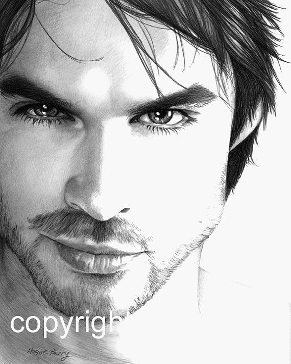 Easy Drawings Of Zac Efron Pencil Drawing Of Ian somerhalder Damon Salvatore On the Vampire