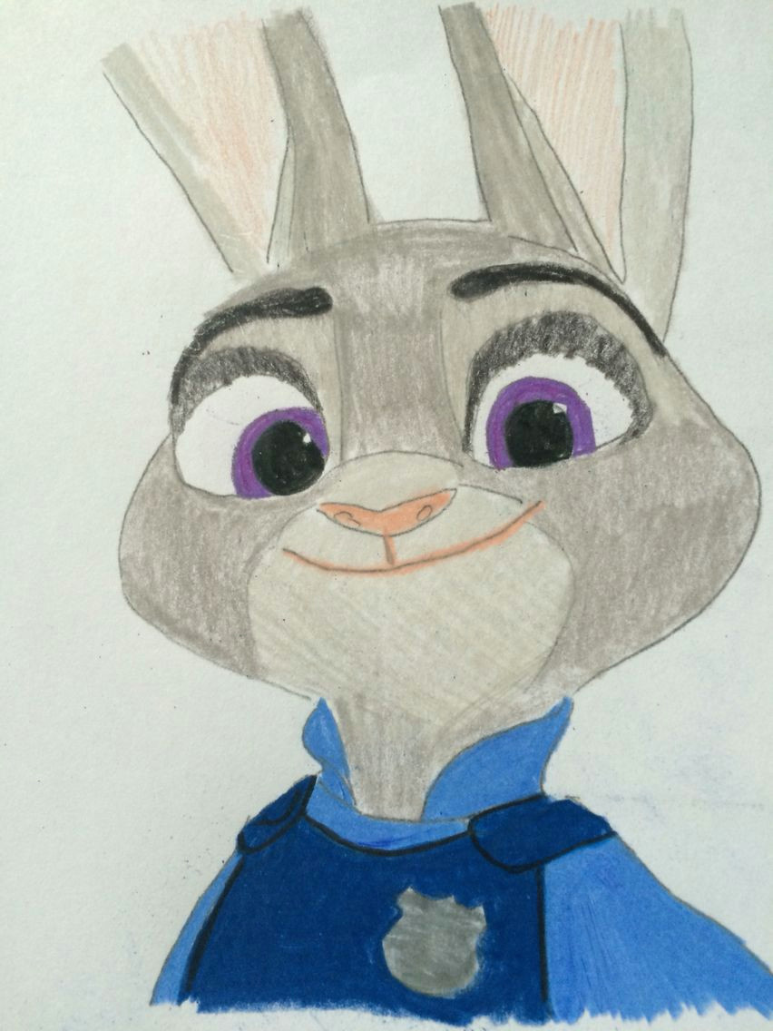 Easy Drawings Of Zootopia Judy Hopps Zootopia Sketch Prismacolor Pencils Art Drawing