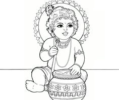 Easy Drawings On Janmashtami Krishna Images Coloring Pages Krishna Lord Krishna Krishna Drawing