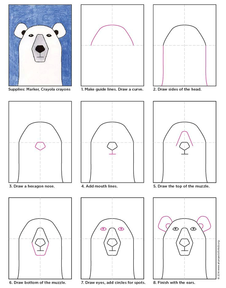 Easy Drawings Pdf Draw A Polar Bear Crafts Diy Art Projects Drawings Art